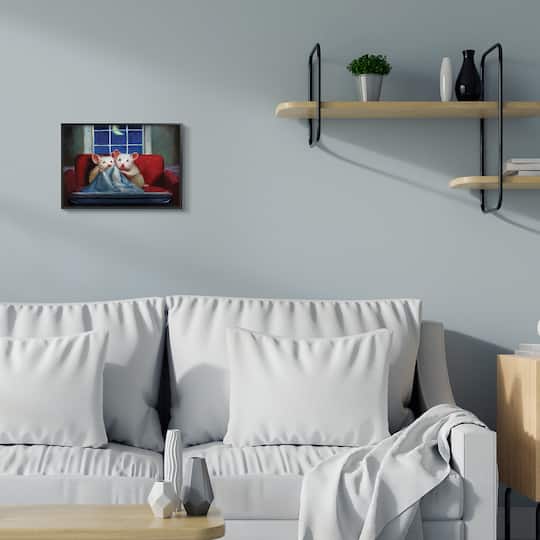 Stupell Industries House Mice Snuggling Under Blanket Watching TV in Frame Wall Art